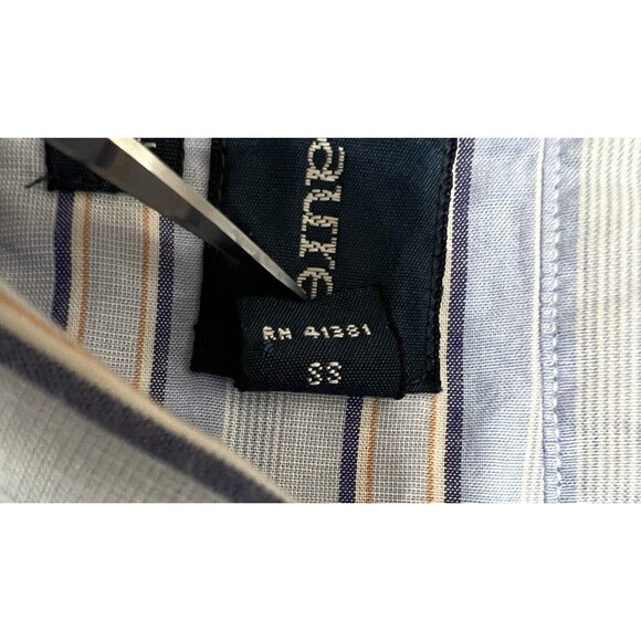 Ralph Lauren Shirt Mens Large 17, 36/37 Yarmouth Blue White Orange Vintage 80s - Picture 4 of 10